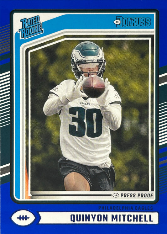 Quinyon Mitchell Donruss Blue Press Proof Rookie Eagles