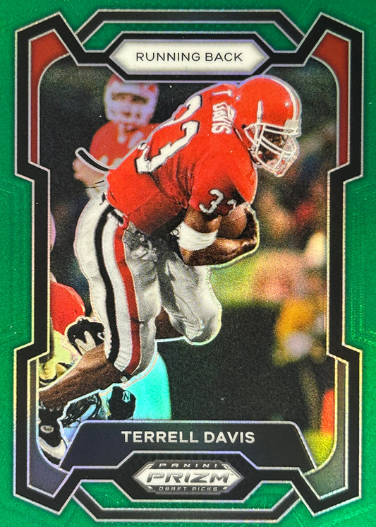 Terrell Davis Prizm Draft Green Broncos