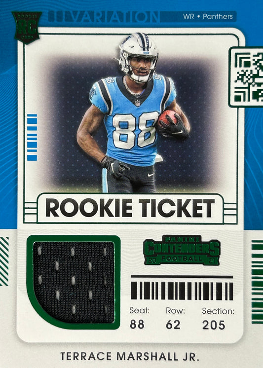 Terrance Marshall Jr. Contenders Rookie Ticket Patch Panthers