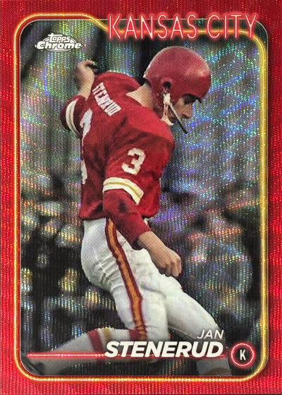 Jan Stenerud Topps Chrome Red Wave /5 Chiefs