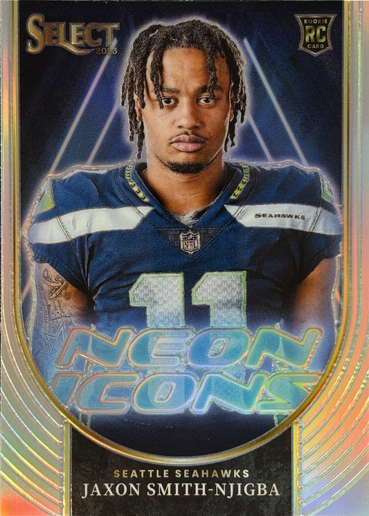 Jaxon Smith-Njigba Select Silver Neon Icons Rookie