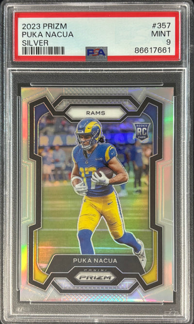 Puka Nacua Prizm Silver PSA 9 Rookie Rams