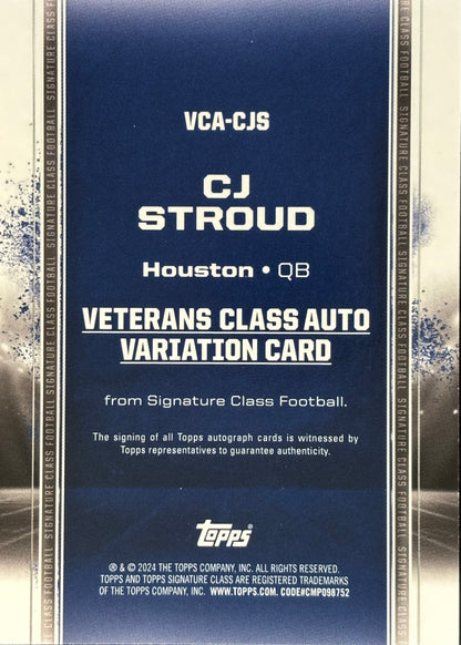 CJ Stroud Signature Class Orange Auto /50 Texans