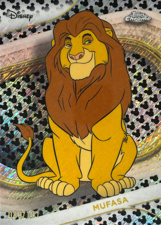 Mufasa Mickey Black & White Shimmer /101 Topps Chrome Disney
