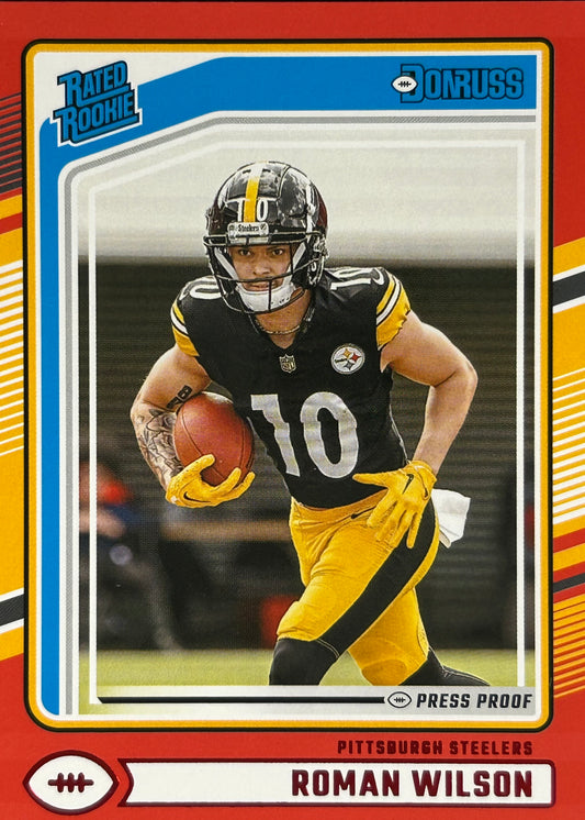Roman Wilson Donruss Red Press Proof Rookie Steelers