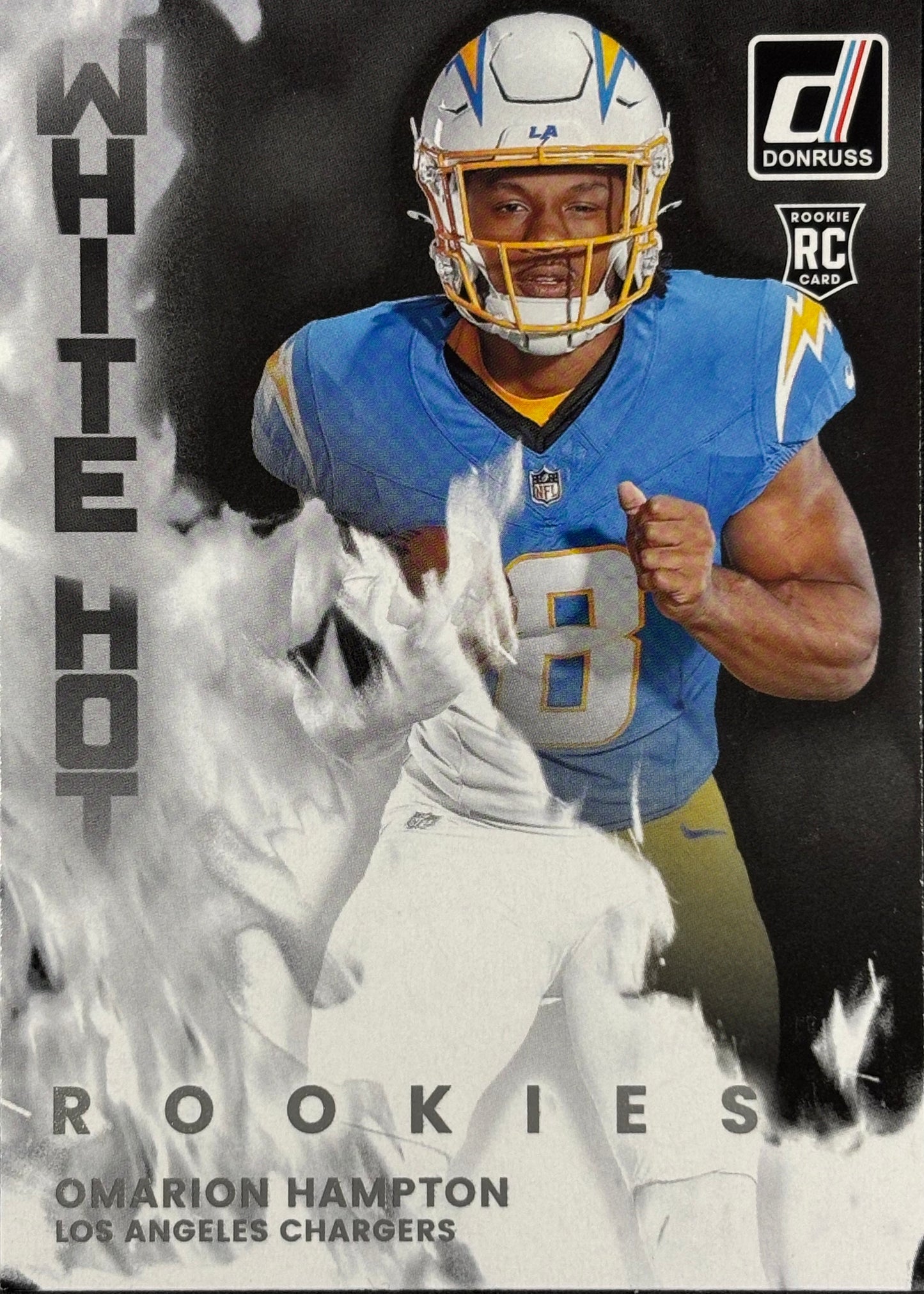 Omarion Hampton White Hot Rookies Chargers Sports Card