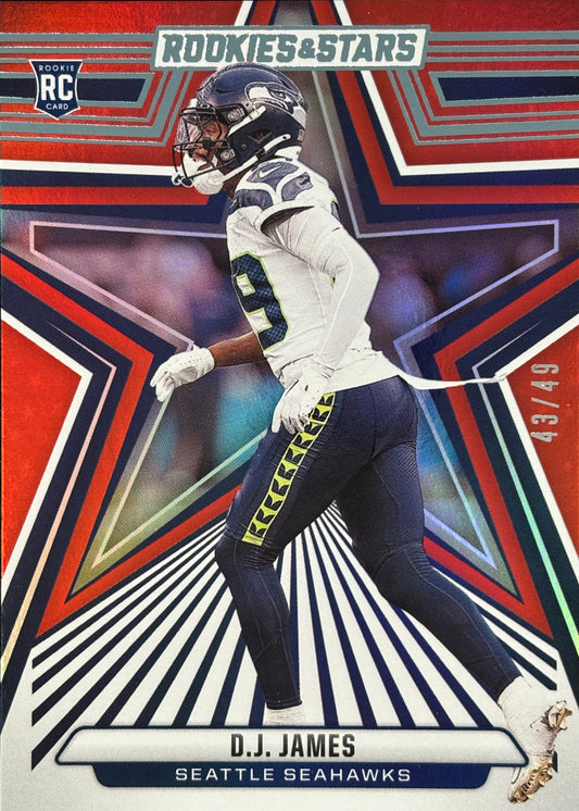 DJ James Rookies & Stars Red /49 Rookie Seahawks