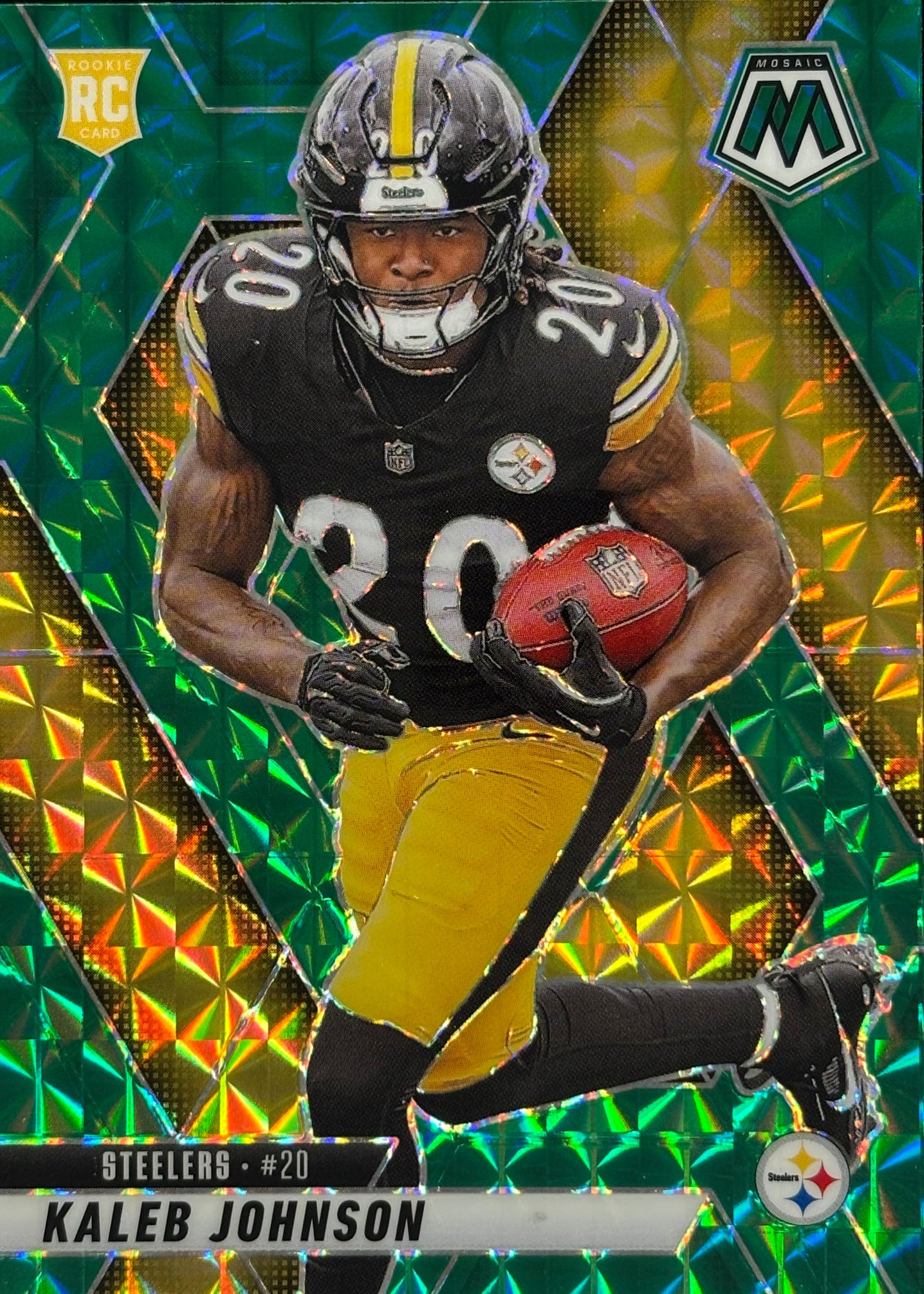Kaleb Johnson Mosaic Green Rookie Steelers