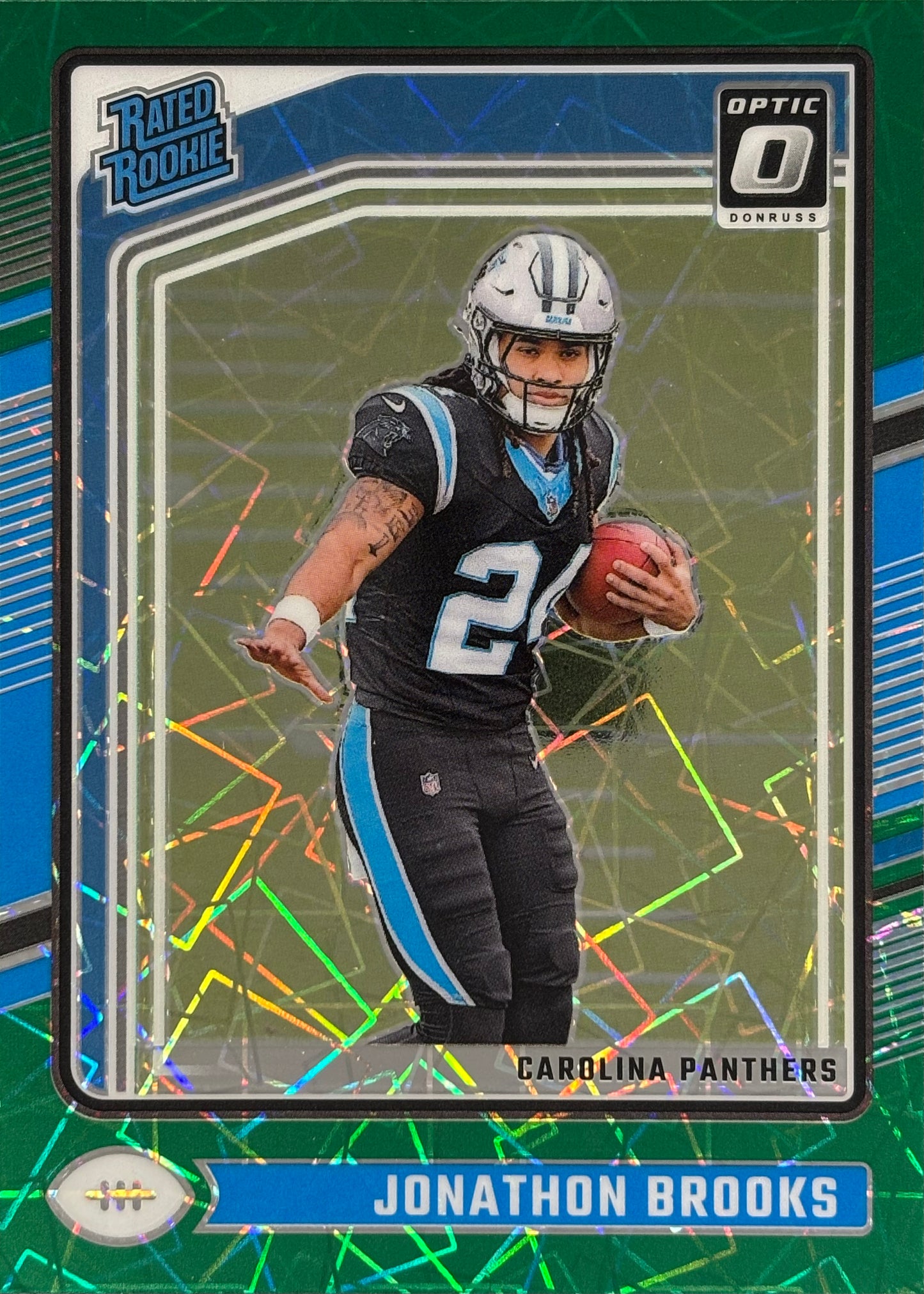 Jonathan Brooks Optic Green Velocity Rookie Panthers