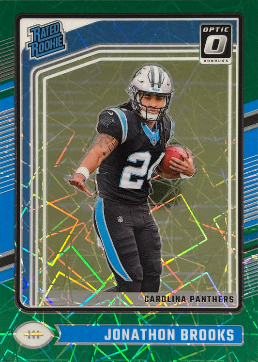 Jonathan Brooks Optic Green Velocity Rookie Panthers