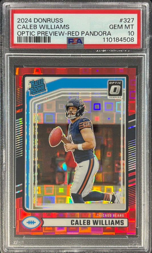 Caleb Williams 2024 Optic-Preview Red Pandora PSA 10 Rookie Bears