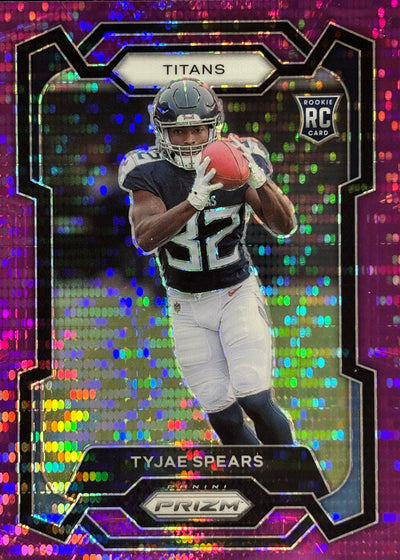 Tyjae Spears Prizm Purple Pulsar Rookie Titans
