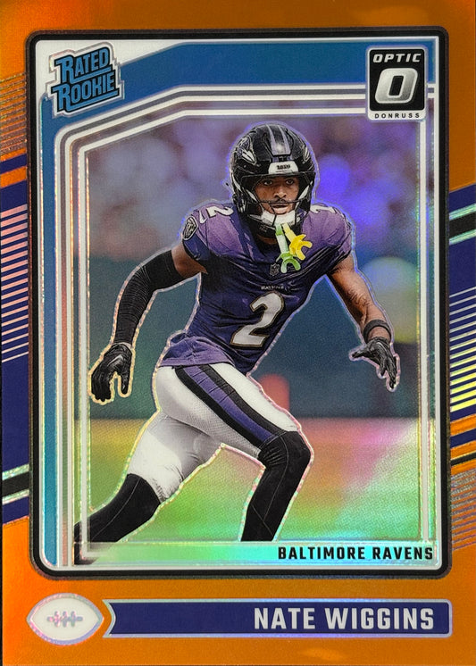 Nate Wiggins Optic Orange /249 Rookie Ravens