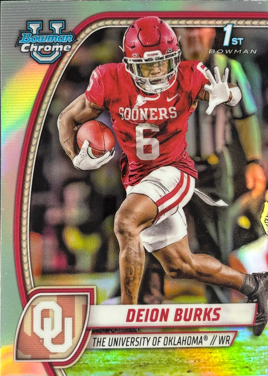 Deion Burks Bowman U Chrome Refractor 1st Silver