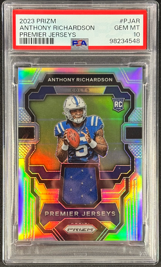 Anthony Richardson 2023 Prizm Premier Jerseys PSA 10 Gem Mt #PJ-AR Silver Rookie RC