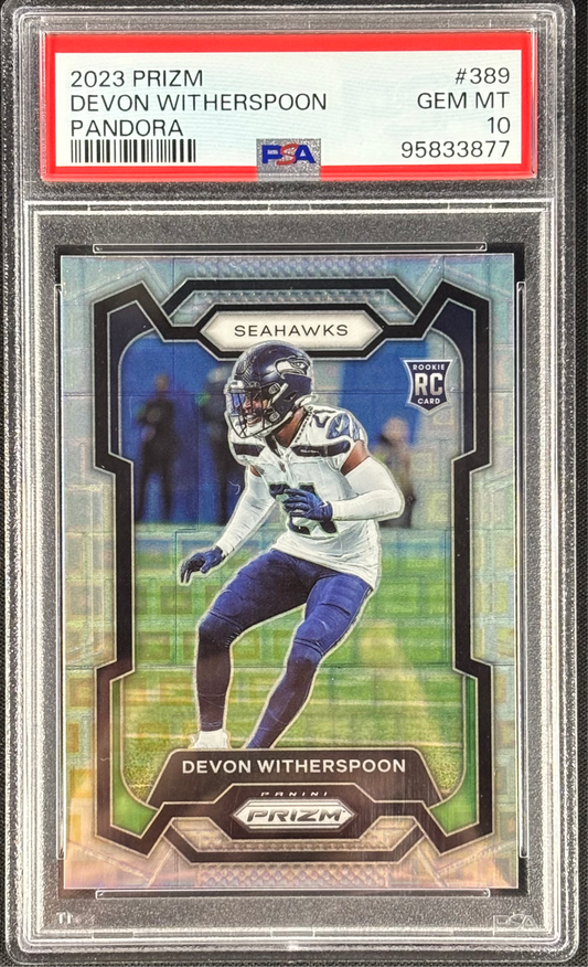 Devon Witherspoon 2023 Prizm Pandora /400 PSA 10 Gem Mt #389 Seattle Seahawks Rookie RC