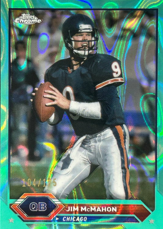 Jim McMahon Topps Chrome Aqua Wave /175 Bears