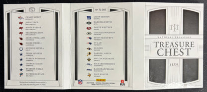 C Bailey J Lynch R Barber D Sanders D Woodson P Surtain D Revis C Woodson E Reed 2024 National Treasures Treasure Chest /25 Broncos Buccaneers Cardinals Colts Cowboys Dolphins Giants Jets 49ers Packers Patriots Ravens Saints Commanders Seahawks Vikings Sports Trading Cards
