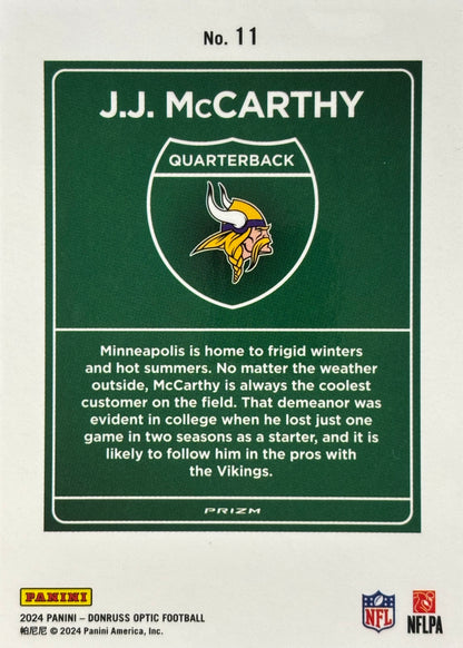 JJ McCarthy Optic Downtown! Rookie Vikings