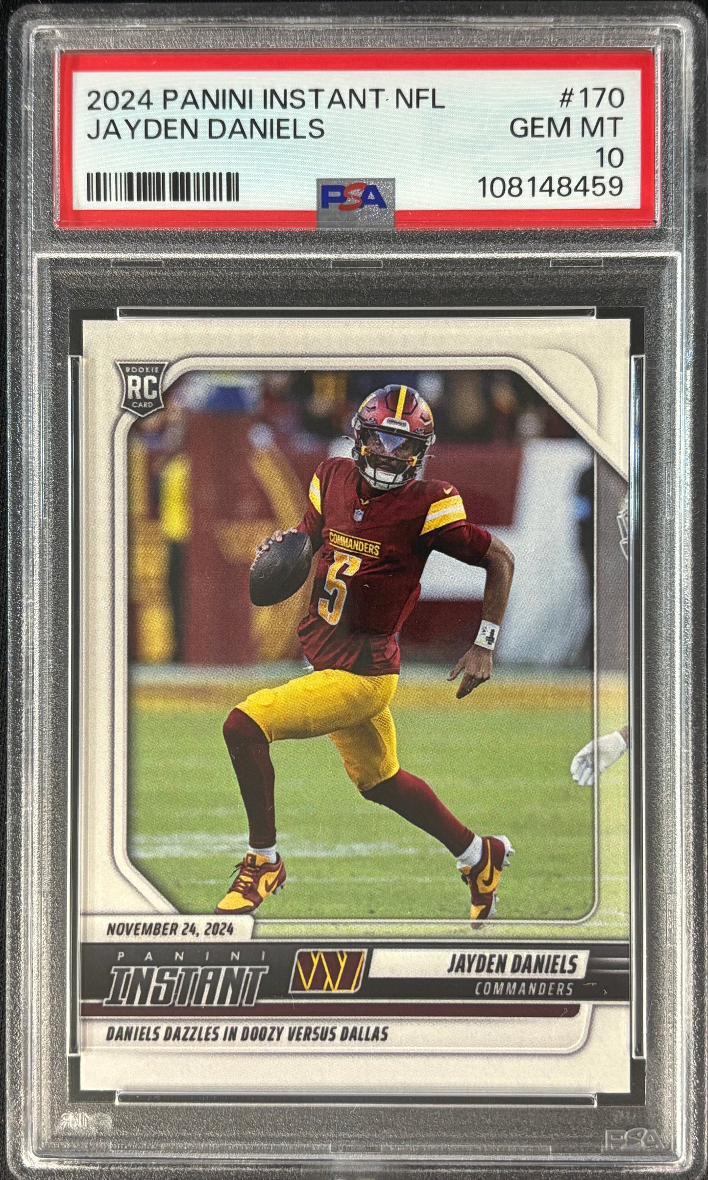 Jayden Daniels Panini Instant /1599 PSA 10 Rookie Commanders