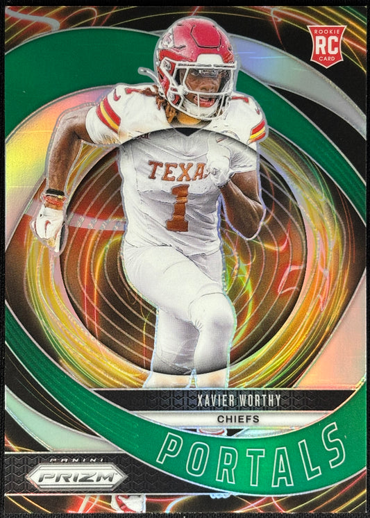 Xavier Worthy Prizm Portals Green Rookie