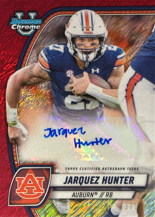 Jarquez Hunter Bowman U Chrome Red Shimmer Auto /5