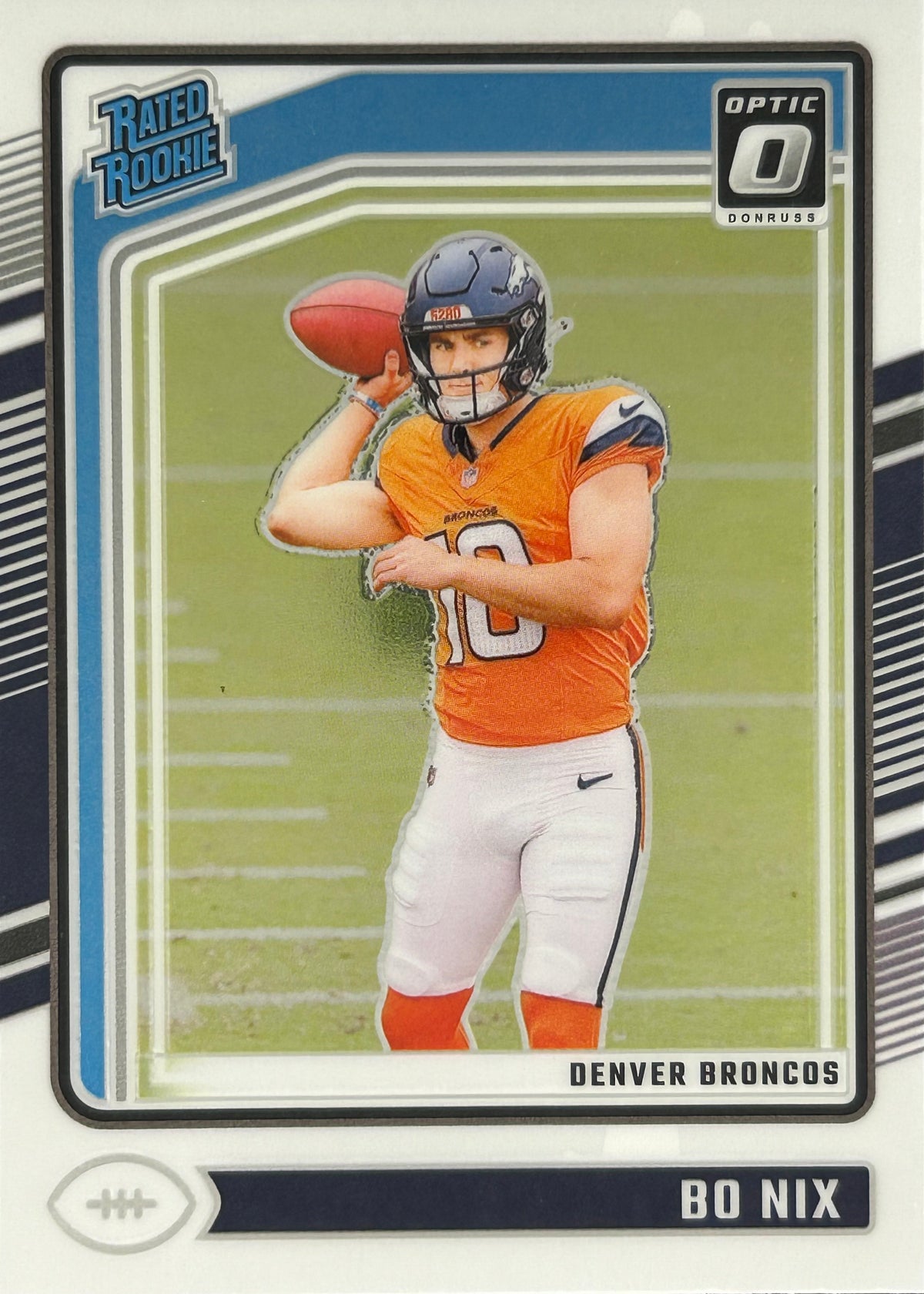 Bo Nix Optic Rated Rookie Broncos Sports Card