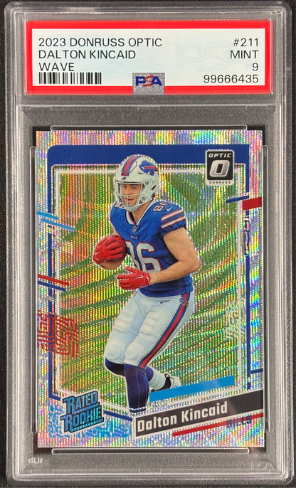 Dalton Kincaid 2023 Optic Wave /300 PSA 9 Mint #211 Buffalo Bills Rookie