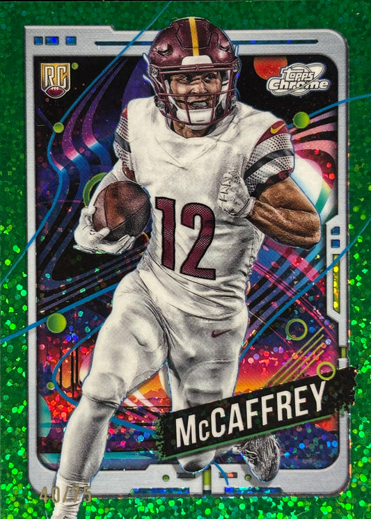 Luke McCaffrey Cosmic Green Sparkle /75 Rookie