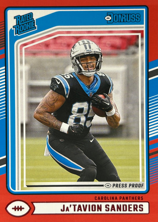 Ja’Tavion Sanders Donruss Red Press Proof Panthers