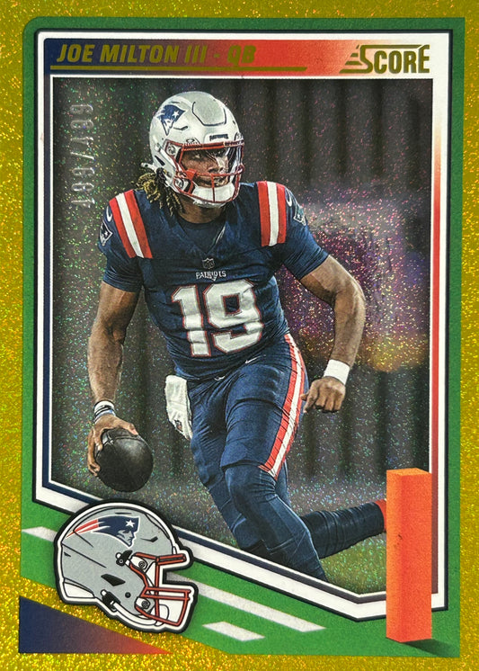 Joe Milton Score Gold /499 Patriots