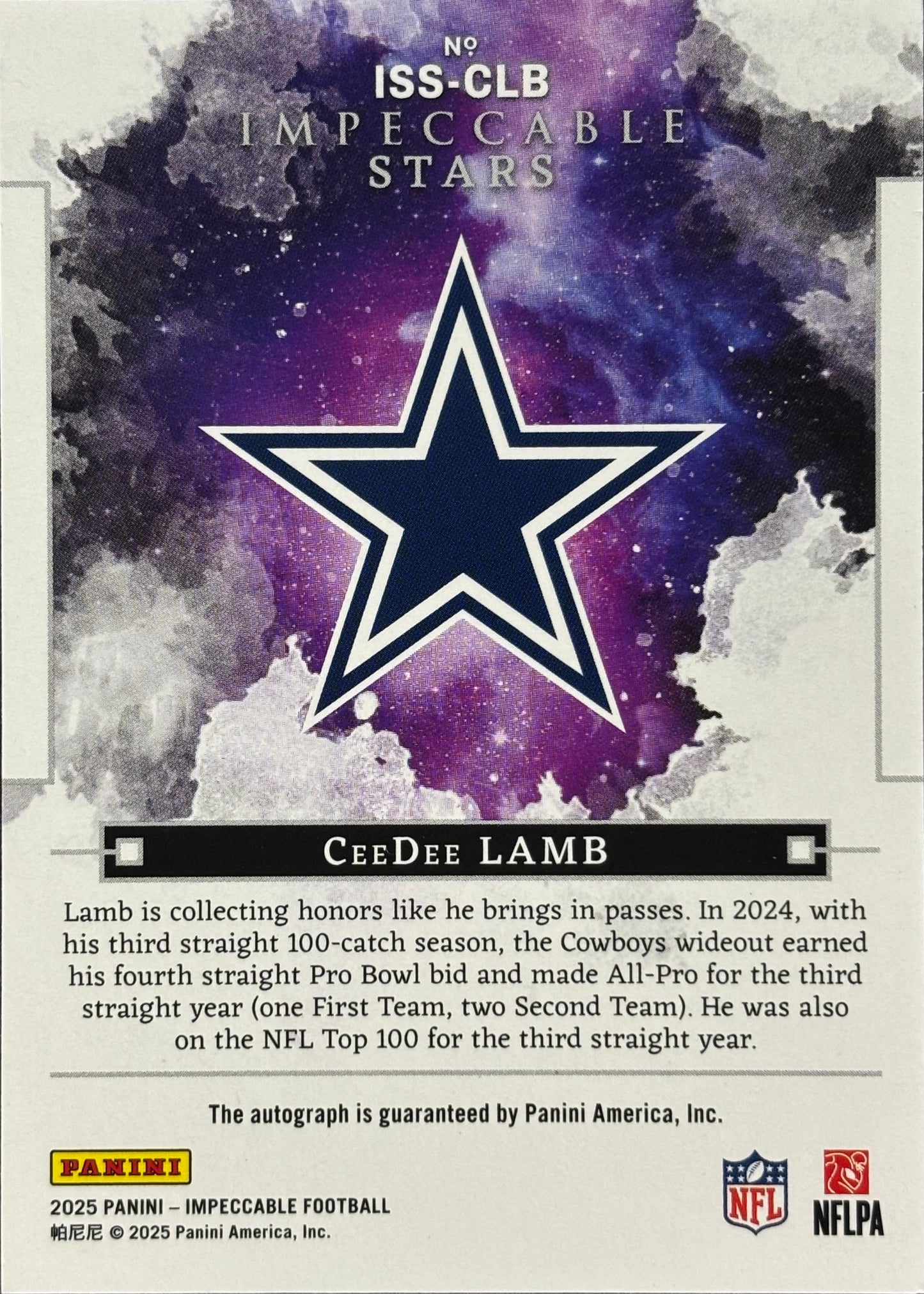 Ceedee Lamb Impeccable Auto /49 Cowboys