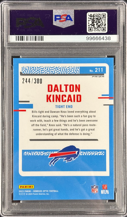 Dalton Kincaid 2023 Optic Wave /300 PSA 10 Gem Mt #211 Buffalo Bills Rookie