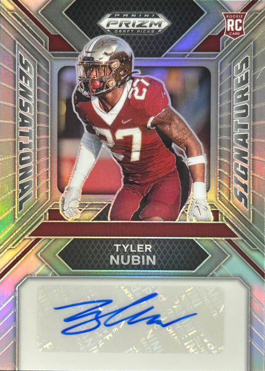 Tyler Nubin Prizm Draft Auto Rookie Giants