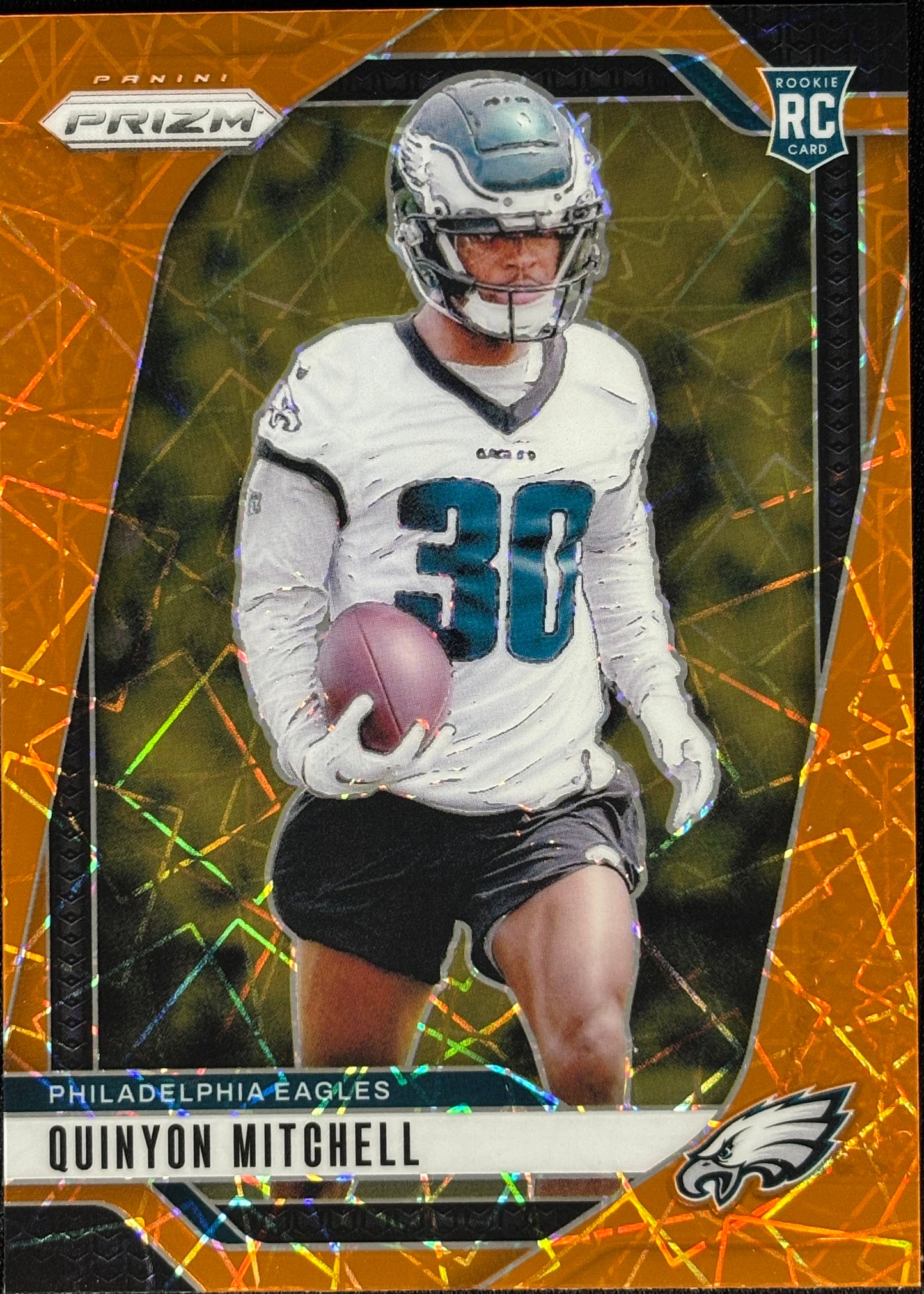 Quinyon Mitchell Prizm Orange Lazer Rookie Sports Card