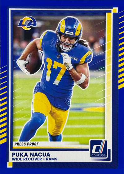 Puka Nacua Blue Press Proof Donruss Rams