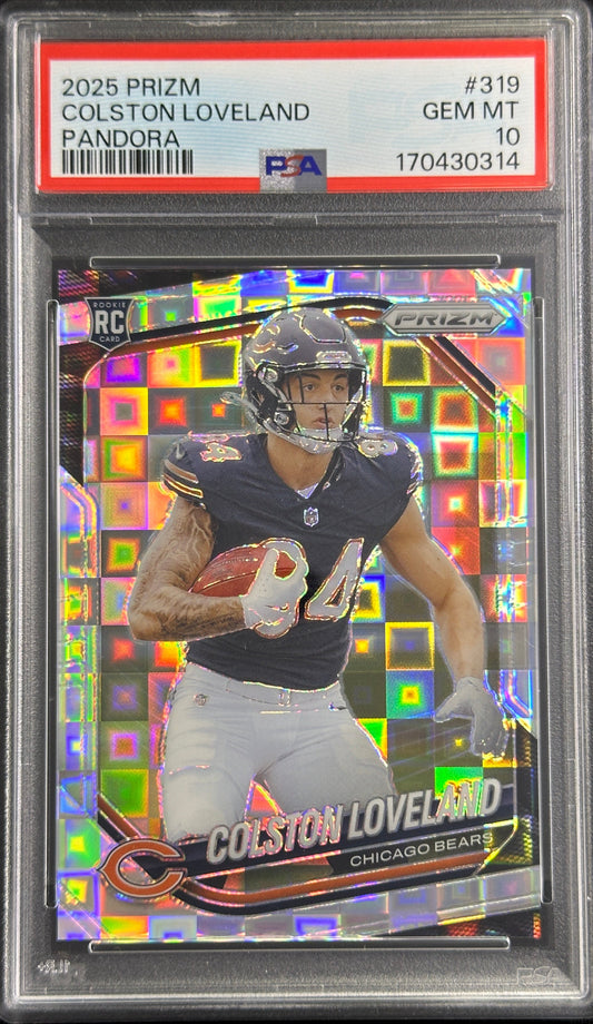 Colston Loveland 2025 Panini Prizm Pandora /400 PSA 10 Bears Sports Trading Card
