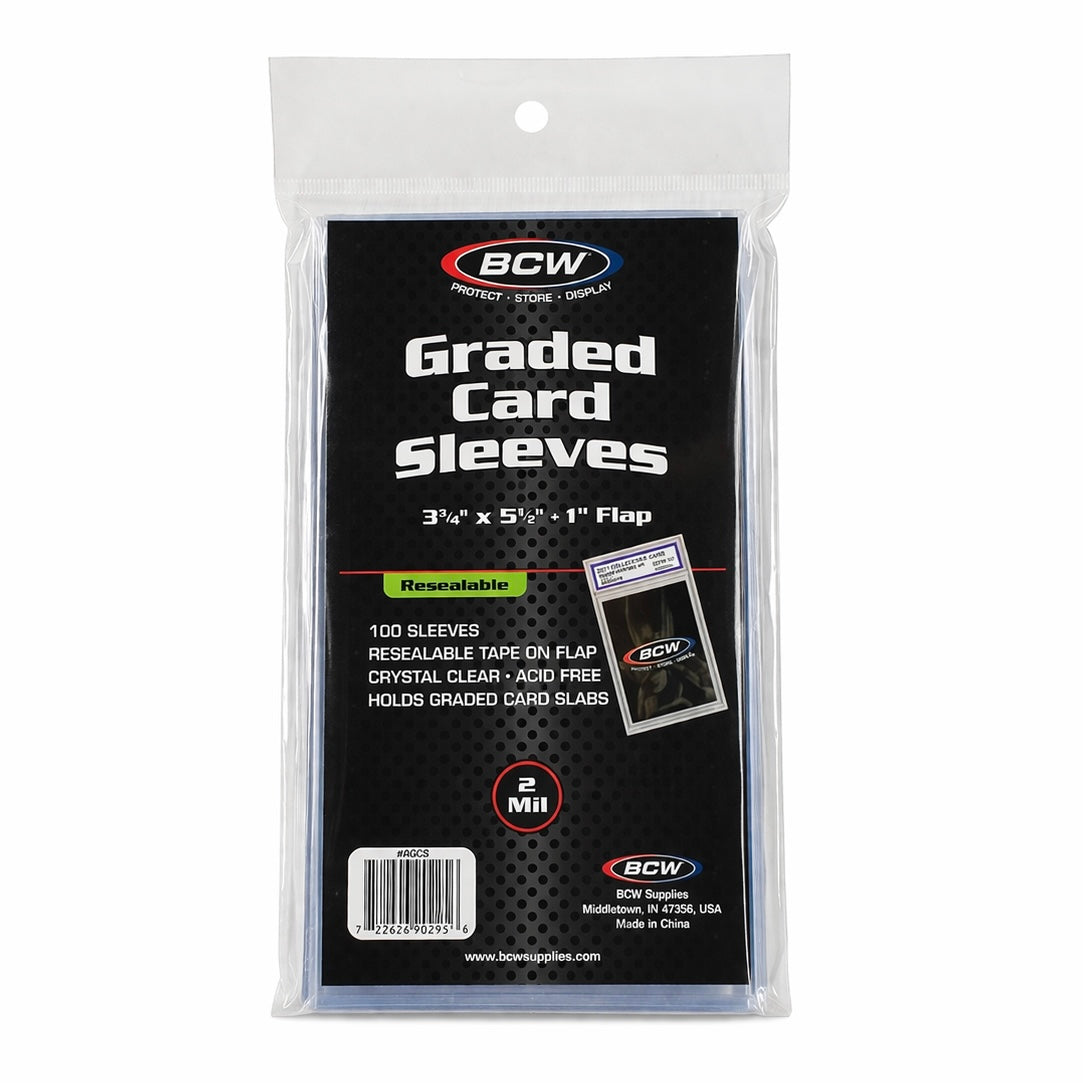 graded card plastic sleeves 100 BCW