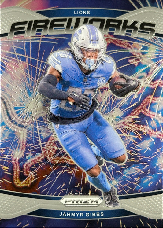 Jahmyr Gibbs Fireworks Prizm Lions
