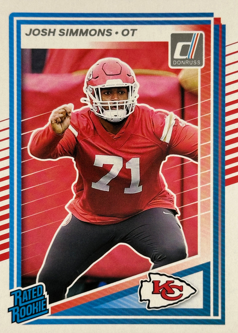 Josh Simmons Rated Rookie Donruss Chiefs