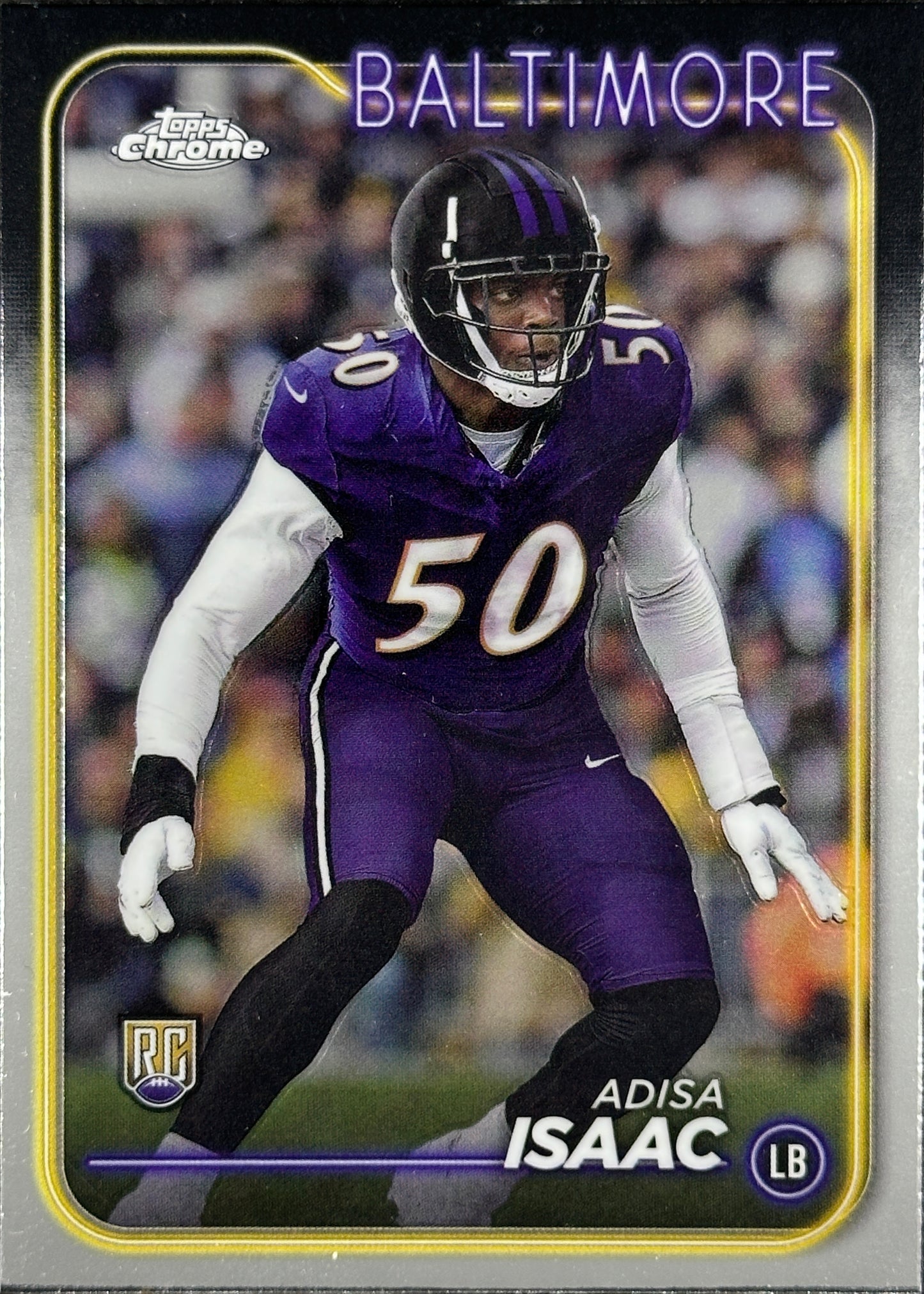 Adisa Isaac Topps Chrome Rookie Ravens Sports Card