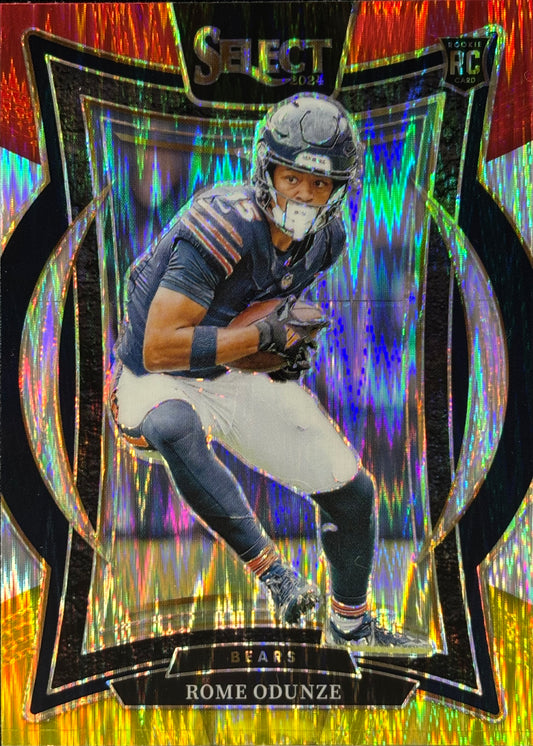 Rome Odunze Select Red Yellow Shock Rookie Bears