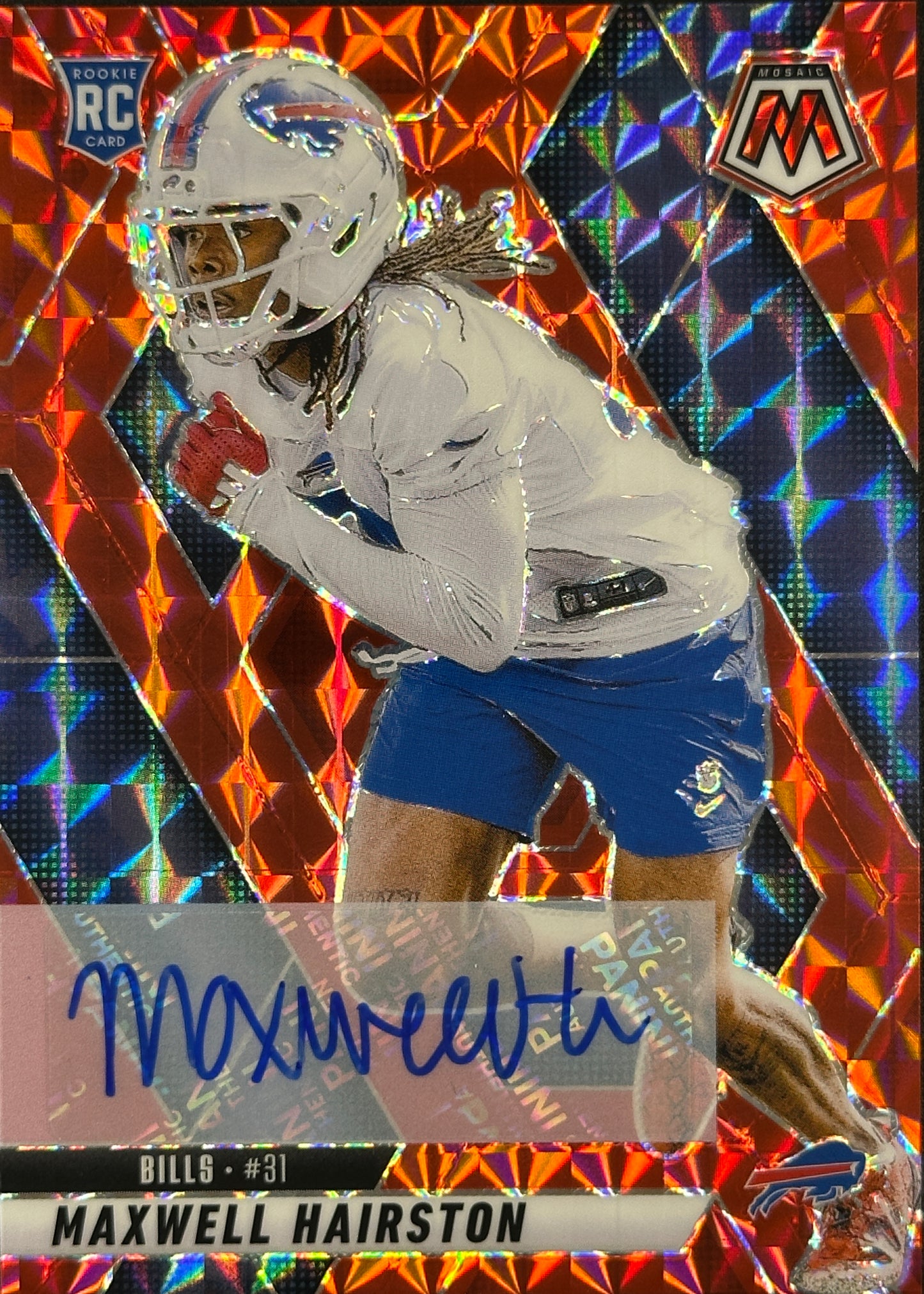 Maxwell Hairston Auto /199 Red Mosaic Rookie Bills