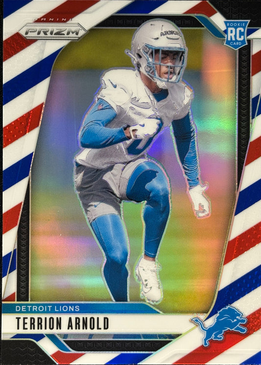 Terrion Arnold Prizm Red White Blue Rookie Lions