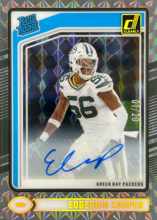 Edgerrin Cooper /20 Auto Clearly Donruss Rated Rookie 1/20 First On Print Packers