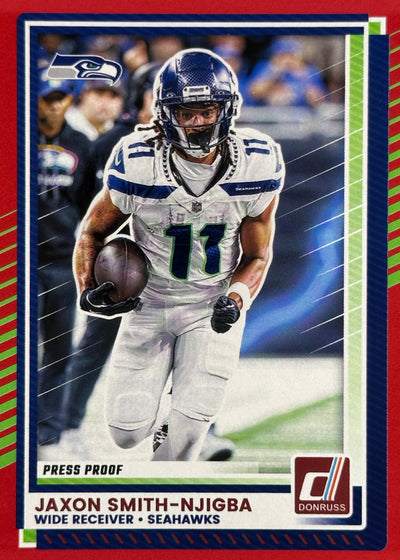 Jaxon Smith-Njigba Red Press Proof Donruss Seahawks
