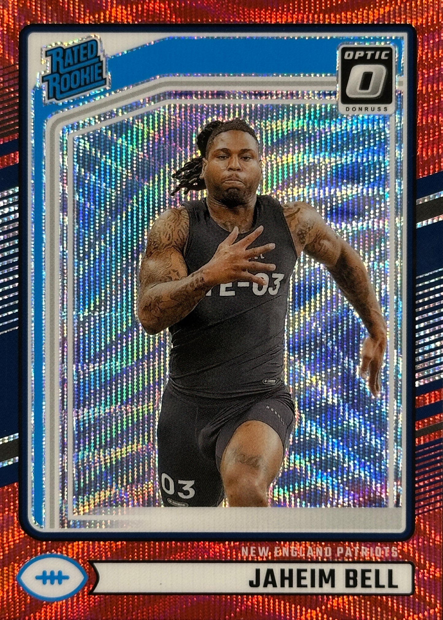 Jaheim Bell Optic Red Wave Rated Rookie Patriots