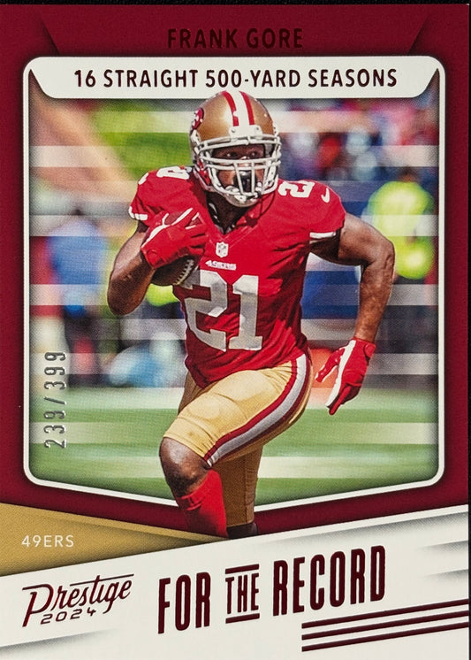 Frank Gore Prestige For The Record Red /399