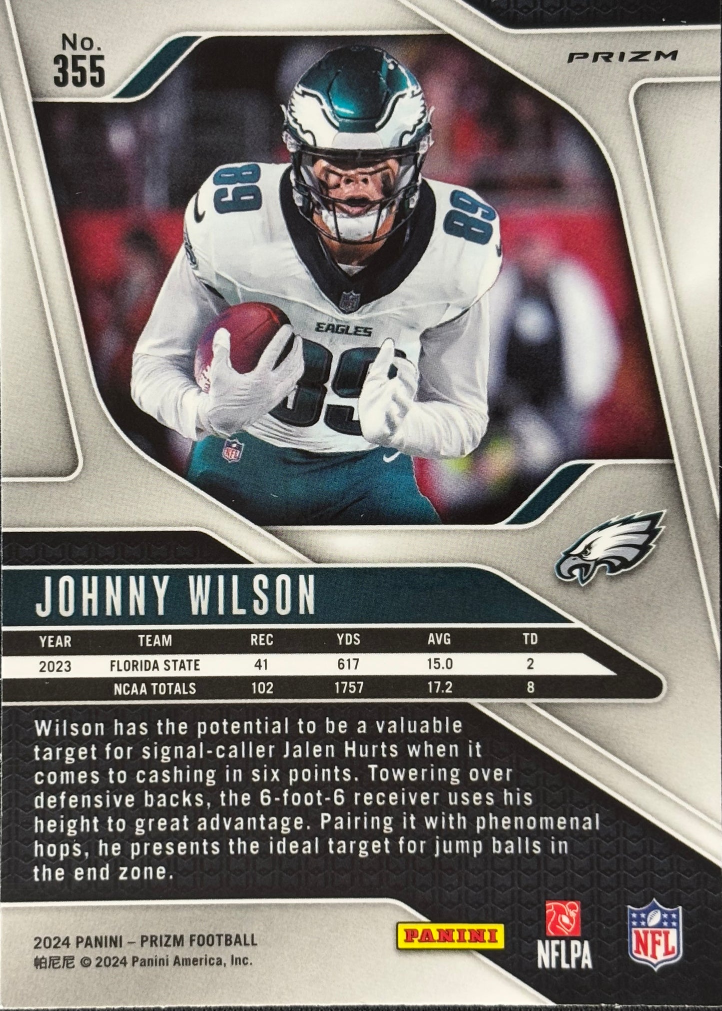 *Damaged* Johnny Wilson Prizm Checkerboard Rookie