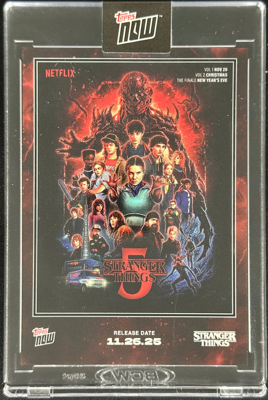 Stranger Things Season 5 Topps Now Card in Topps Sealed Mag